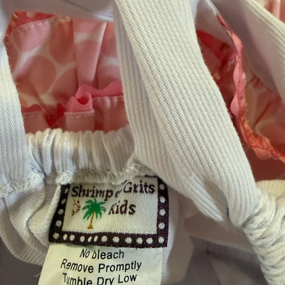 Shrimp & Grits Ruffle Butt Bunny Romper